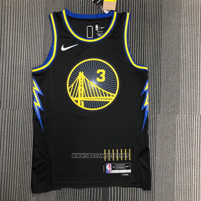 Camiseta Golden State Warriors Jordan Poole NO 3 Ciudad 2021-22 Negro